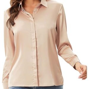 silk long sleeve satin blouse size small